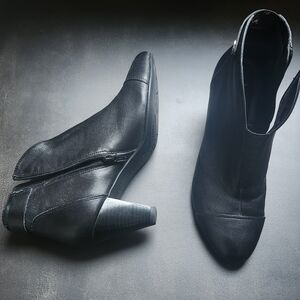 David Tate, 9W, Elegant Black Leather Ankle Boots
